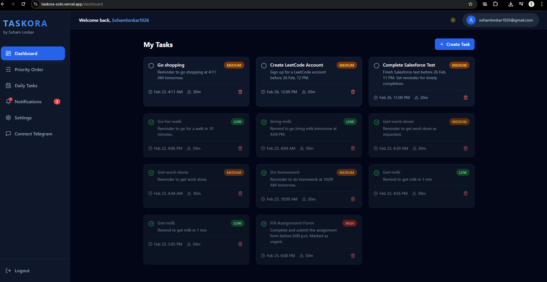 Task Manager with LLM integration screenshot 2
